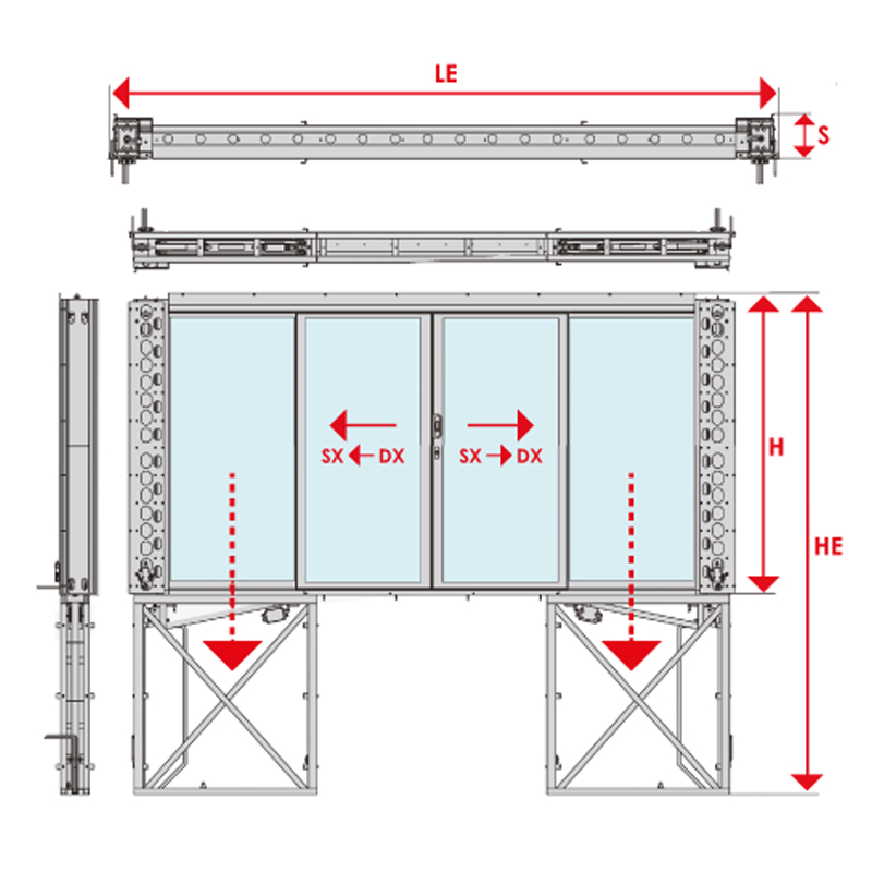 Four wings door folding system 2175